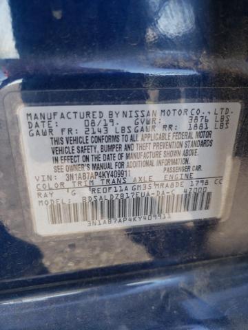 3N1AB7AP4KY409911 | 2019 NISSAN SENTRA S