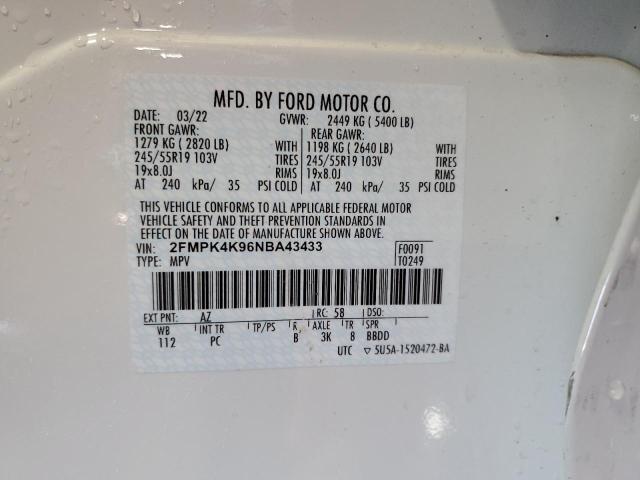 2FMPK4K96NBA43433 2022 FORD EDGE, photo no. 14