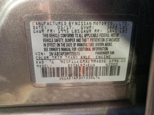 3N1AB7AP3HY338676 NISSAN SENTRA 2017