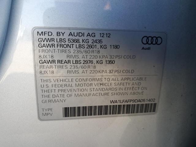 VIN WA1LFAFP9DA051402 2013 Audi Q5, Premium Plus no.12