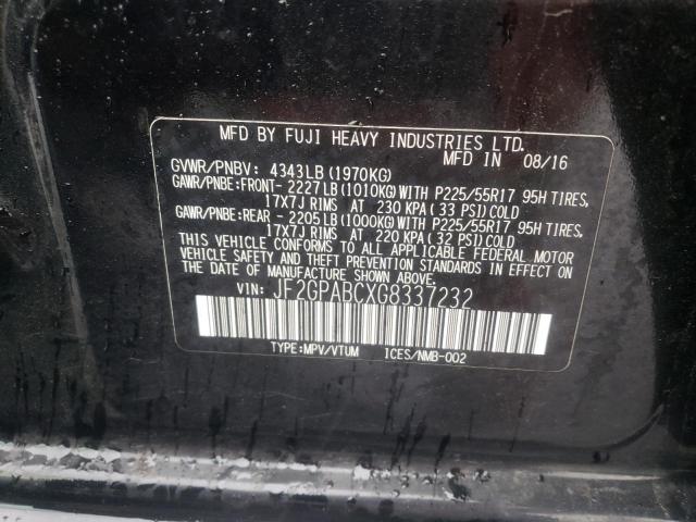 JF2GPABCXG8337232 Subaru Crosstrek Premium