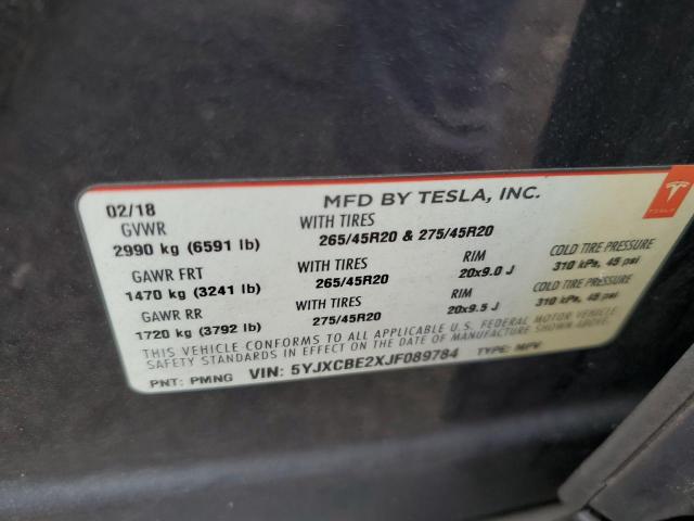 5YJXCBE2XJF089784 Tesla MODEL X