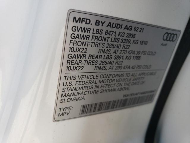 2021 AUDI Q8 PREMIUM - WA1EVAF14MD028647