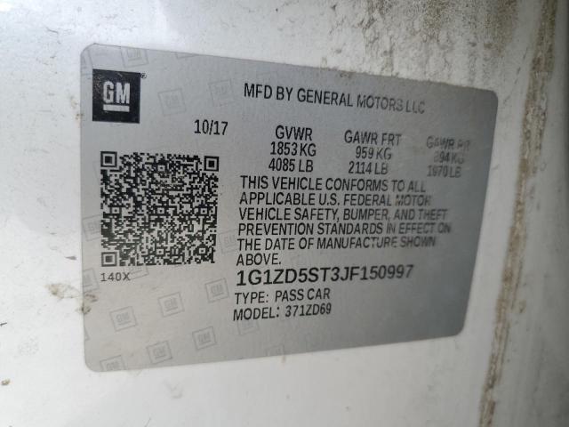 1G1ZD5ST3JF150997 Chevrolet MALIBU LT