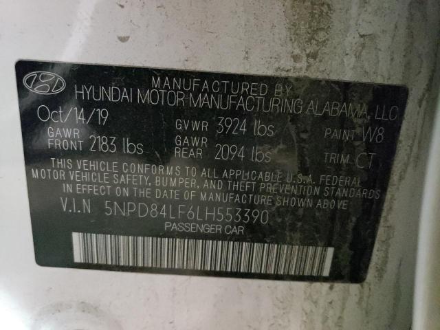 2020 HYUNDAI ELANTRA 4D 5NPD84LF6LH553390