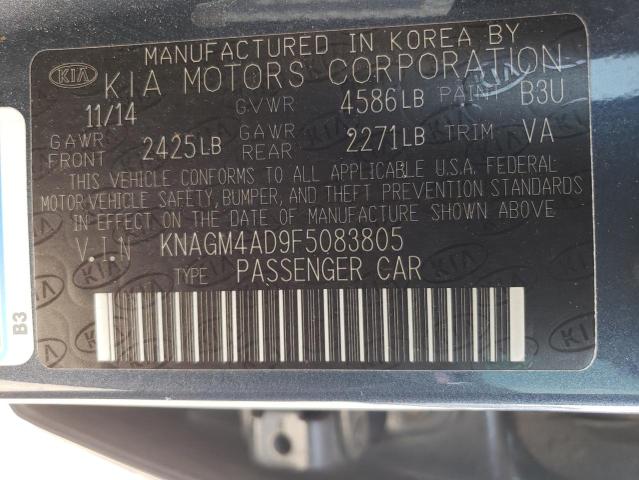 KNAGM4AD9F5083805 KIA OPTIMA HYBRID