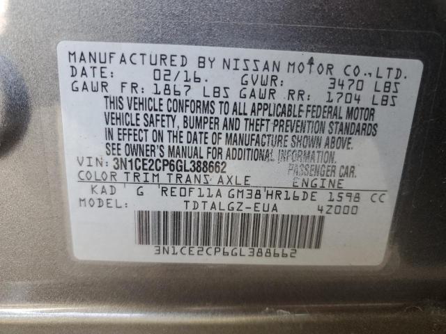 3N1CE2CP6GL388662 Nissan Versa Note S
