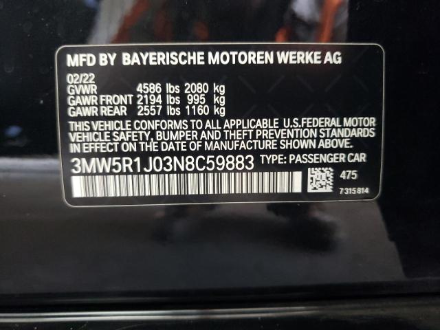 3MW5R1J03N8C59883 BMW 3 Series 330I 12