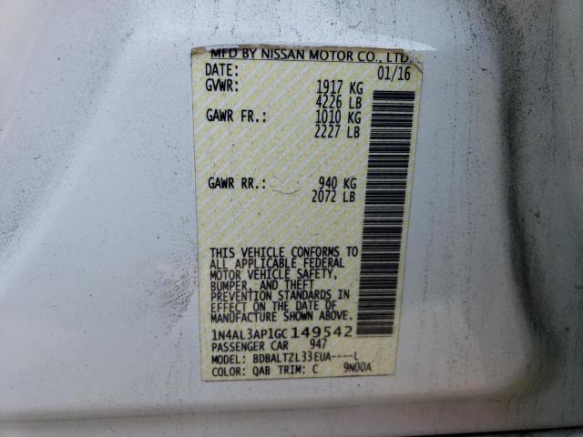 1N4AL3AP1GC149542 Nissan ALTIMA 2.5