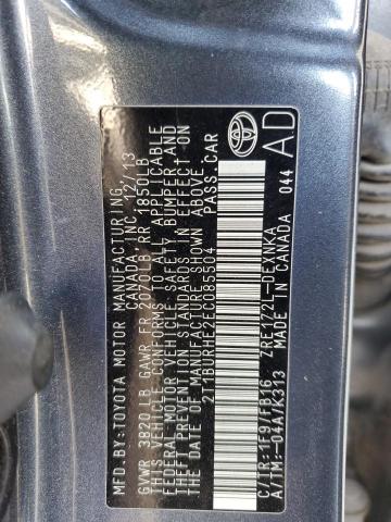 2T1BURHE2EC085504 Toyota COROLLA L