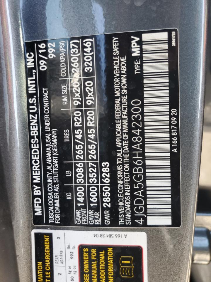 4JGDA5GB6HA842300 MERCEDES-BENZ GLE-CLASS 2017