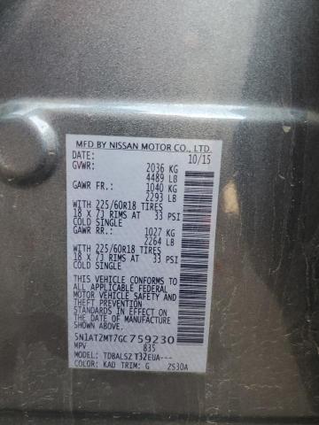 5N1AT2MT7GC759230 Nissan ROGUE S