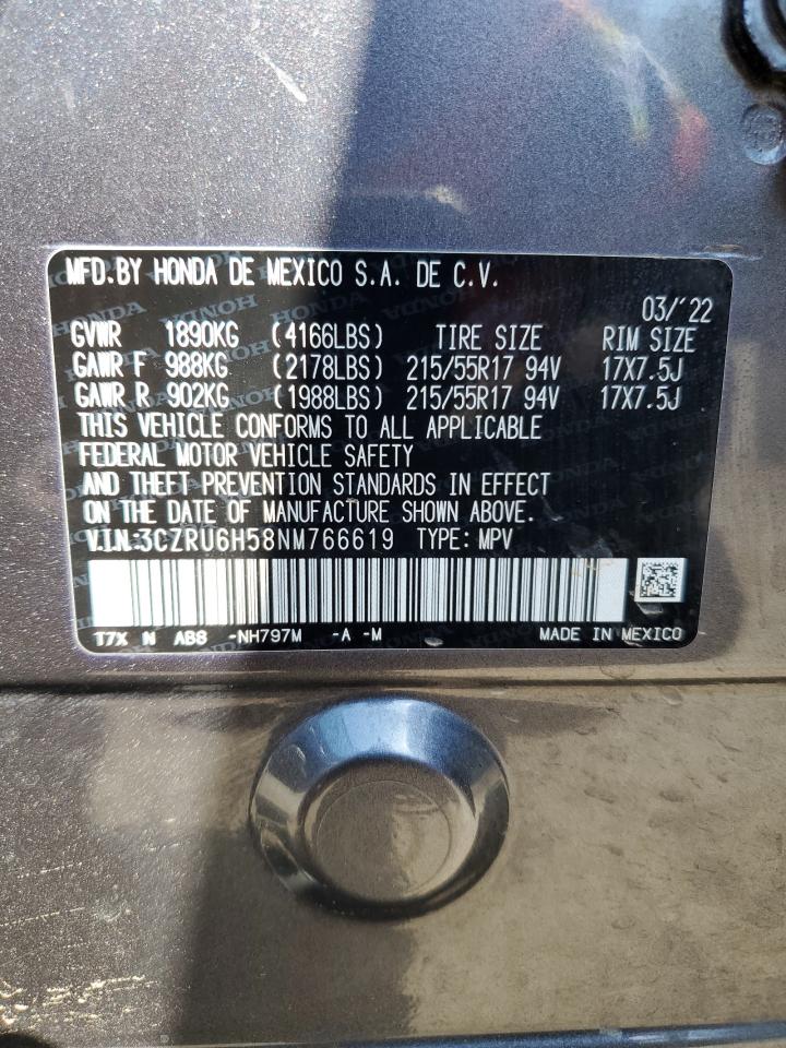 3CZRU6H58NM766619 HONDA HR-V 2022