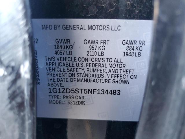 1G1ZD5ST5NF134483 Chevrolet Malibu LT 12