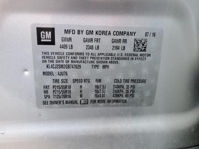 KL4CJ2SM2GB747629 Buick Encore Sport Touring
