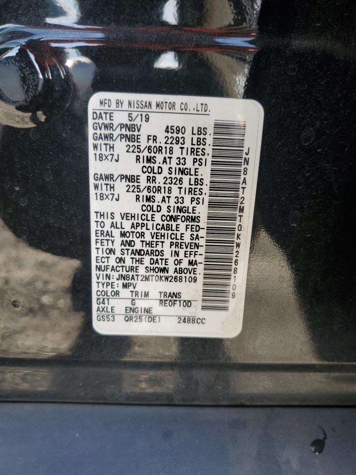 JN8AT2MT0KW268109 NISSAN ROGUE 2019