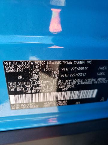 2T3H1RFV3LW064895 Toyota RAV4 LE