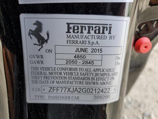 VIN ZFF77XJA2G0212422 2016 Ferrari California no.13