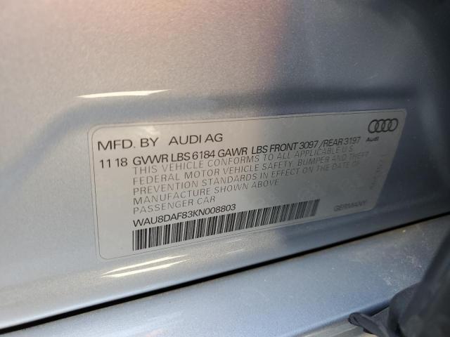 2019 AUDI A8 L WAU8DAF83KN008803