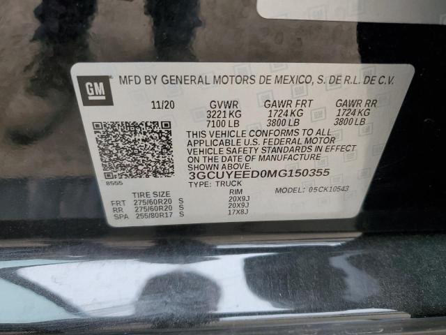 2021 CHEVROLET 1500 TRUCK - 3GCUYEED0MG150355