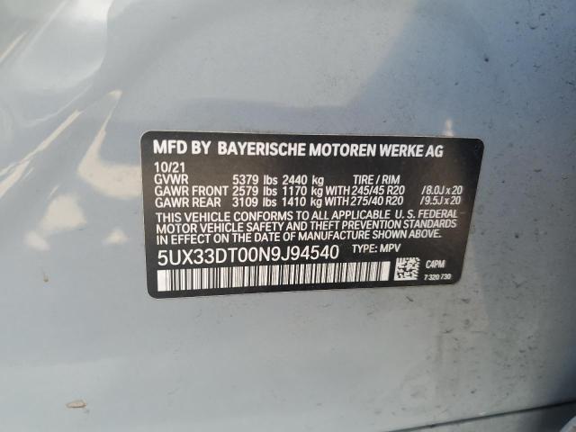 2022 BMW X4 XDRIVE3 - 5UX33DT00N9J94540
