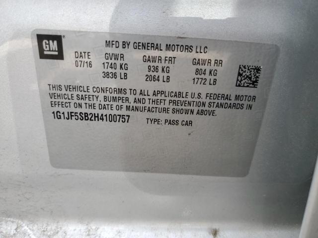 2017 CHEVROLET SONIC PREM - 1G1JF5SB2H4100757