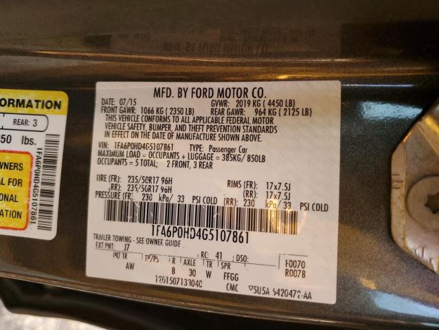 1FA6P0HD4G5107861 Ford FUSION SE