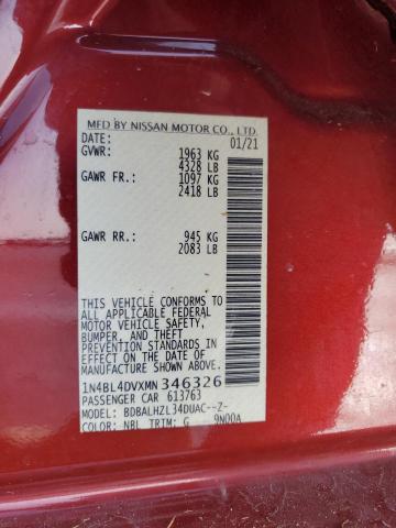 1N4BL4DVXMN346326 Nissan ALTIMA SV