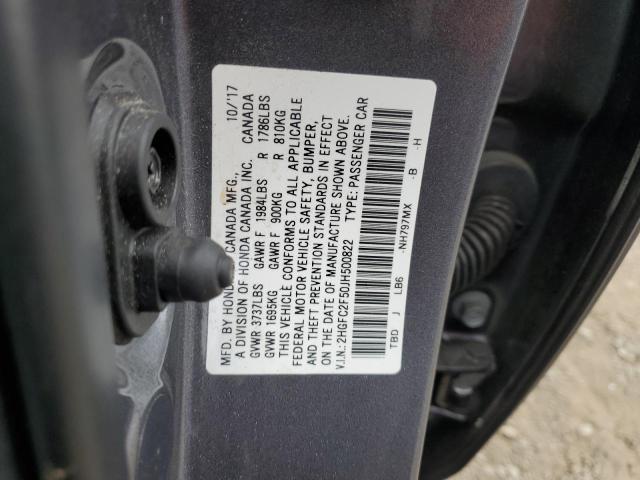 2HGFC2F50JH500822 Honda Civic Lx
