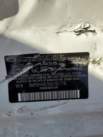 5NPDH4AE5GH761776 Hyundai ELANTRA SE