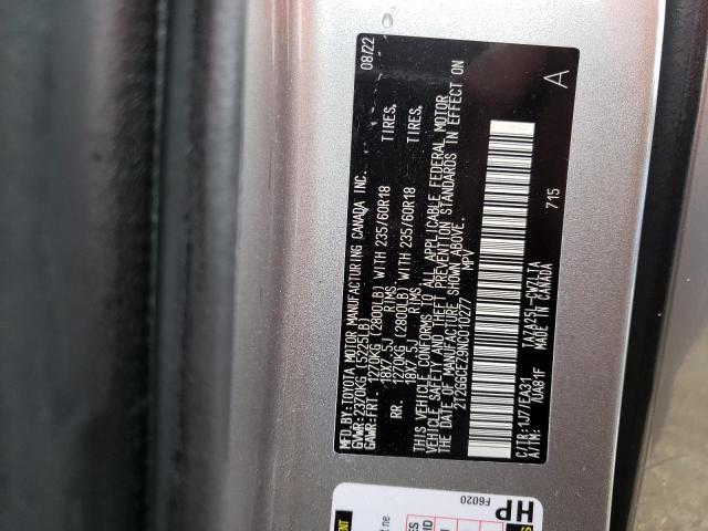 2022 LEXUS NX 350 2T2GGCEZ9NC010277