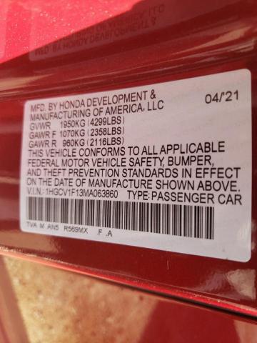 1HGCV1F13MA063860 Honda ACCORD LX