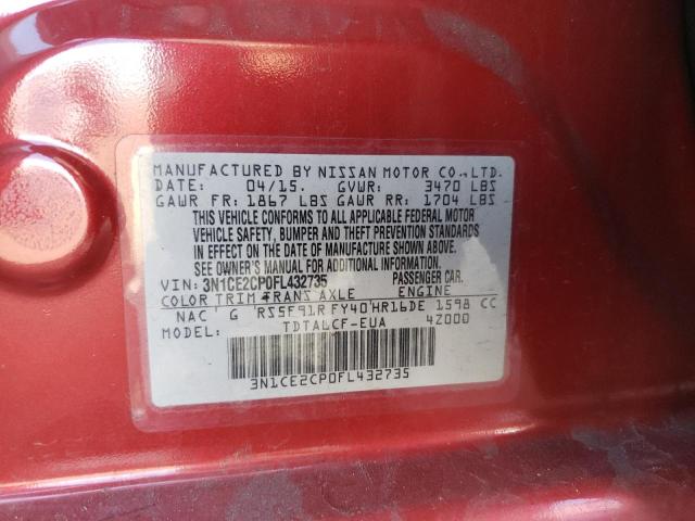 3N1CE2CP0FL432735 Nissan Versa Note S