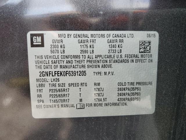 2GNFLFEK0F6391205 Chevrolet EQUINOX LT