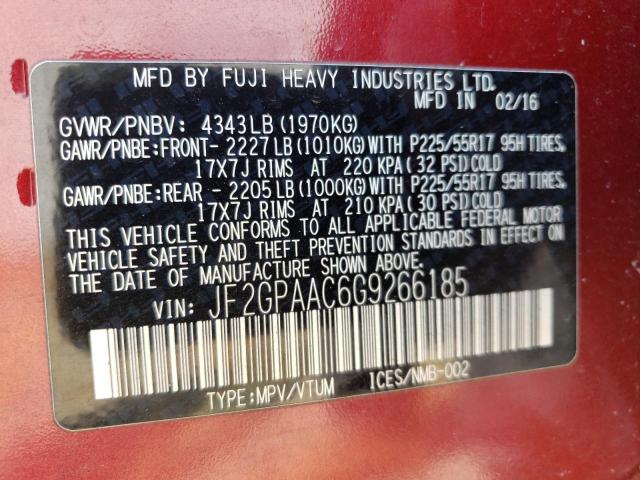 JF2GPAAC6G9266185 Subaru Crosstrek