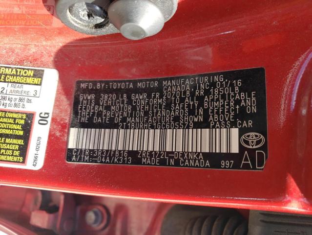 2016 TOYOTA COROLLA L - 2T1BURHE1GC605579