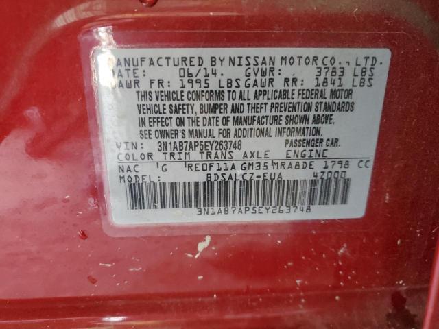 Nissan SENTRA S 2014 3N1AB7AP5EY263748 Image 12