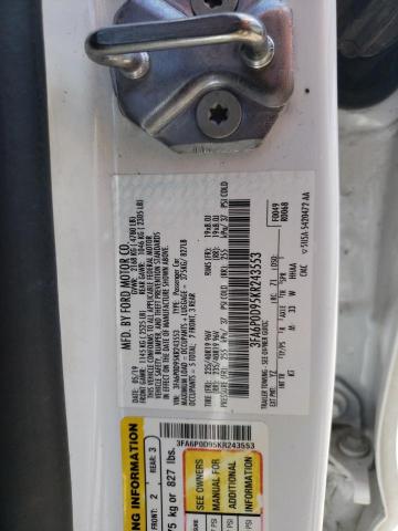 3FA6P0D95KR243553 2019 FORD FUSION, photo no. 12