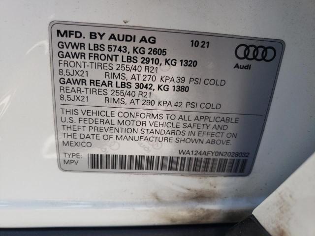 2022 AUDI SQ5 SPORTB WA124AFY0N2028032