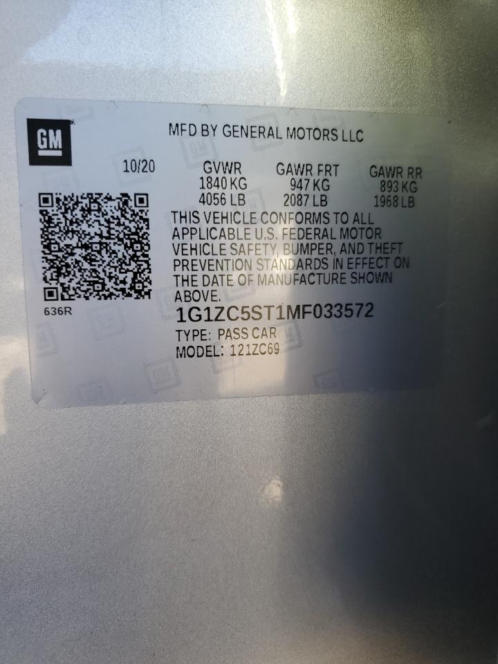 1G1ZC5ST1MF033572 CHEVROLET MALIBU 2021