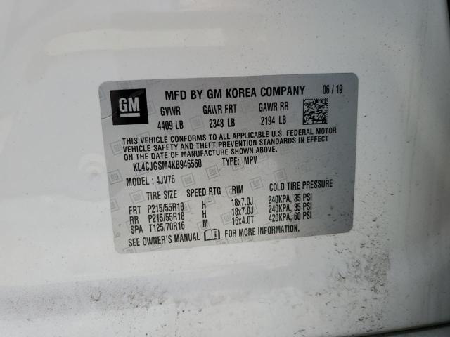 KL4CJGSM4KB946560 Buick Encore Essence