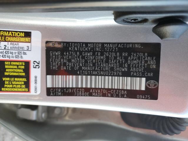 4T1G11AK5NU022976 Toyota Camry SE 10