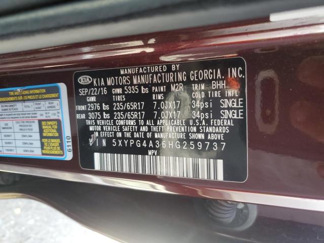 5XYPG4A36HG259737 KIA SORENTO LX