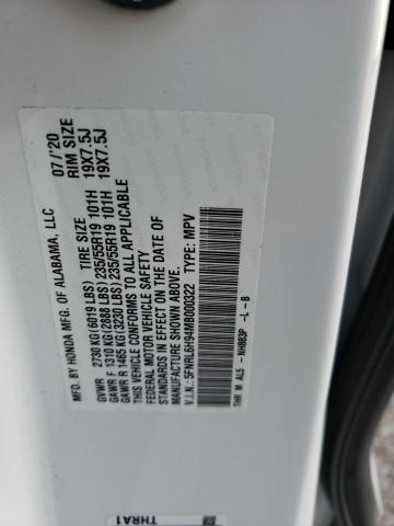 5FNRL6H94MB000322 2021 HONDA ODYSSEY, photo no. 14