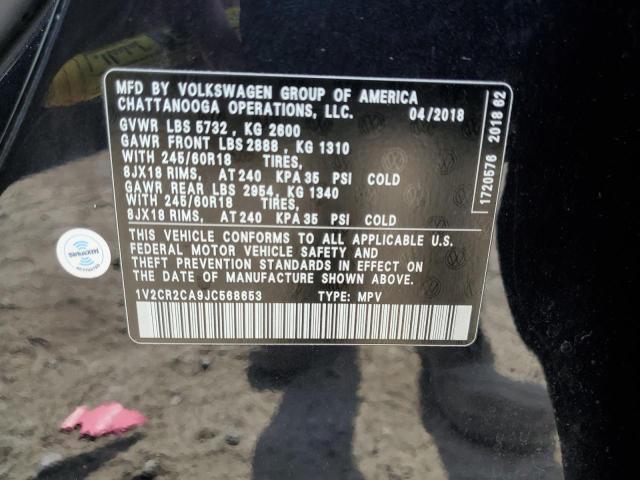 1V2CR2CA9JC568653 | 2018 VOLKSWAGEN ATLAS SE