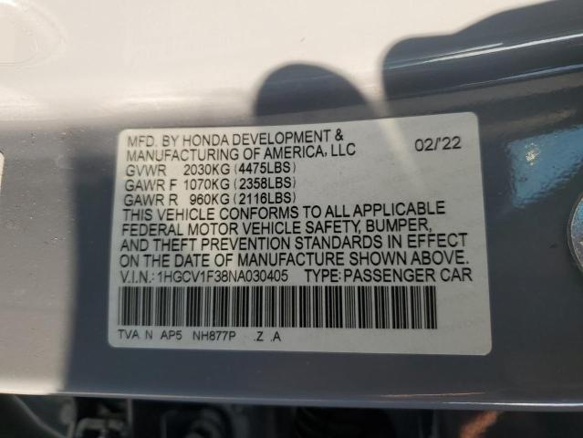 1HGCV1F38NA030405 Honda Accord Sport