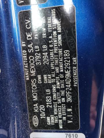 2021 KIA FORTE FE - 3KPF24AD9ME292189