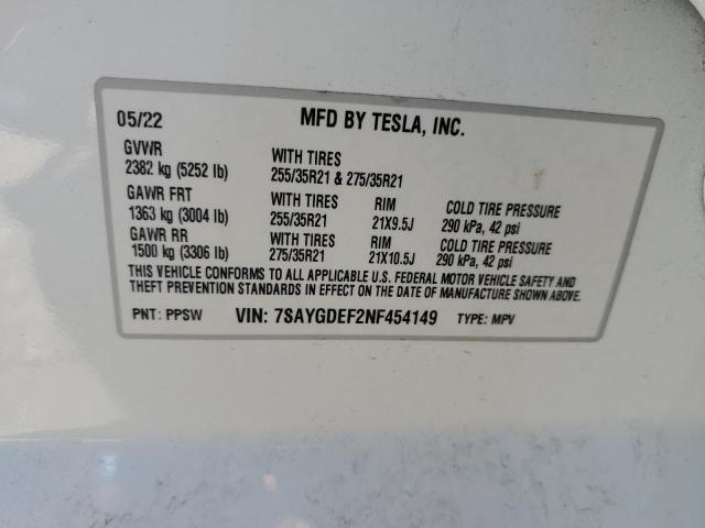 7SAYGDEF2NF454149 Tesla Model Y