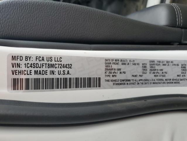2021 DODGE DURANGO PU 1C4SDJFT8MC724432