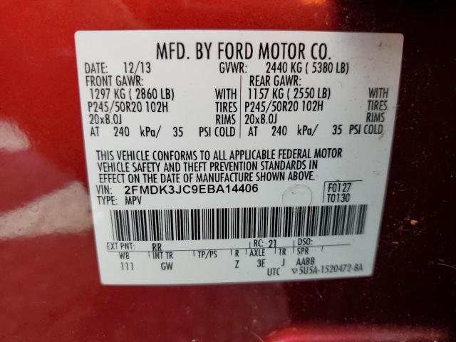 2FMDK3JC9EBA14406 Ford EDGE SEL